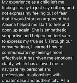 Client testimonial